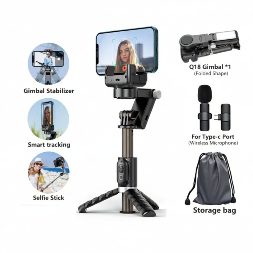 Q18 Mode Gimbal Stabilizer Selfie Stick - ★Mobile Technology Business Shop★ - audiodevices - datacarriers - flashdrive -